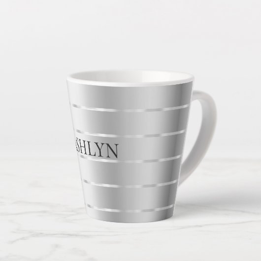 Zilveren lint boog bruidsmeesterschap latte mok (Rechterhoek)