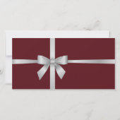 Zilveren Lint Bourgondische bruiloft dank u Bedankkaart (Achterkant)