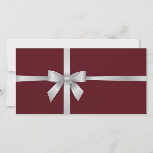 Zilveren Lint Bourgondische bruiloft dank u Bedankkaart (Achterkant)