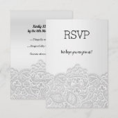 Zilveren lint elegante reactie op uitnodiging voor (Voorkant / Achterkant)