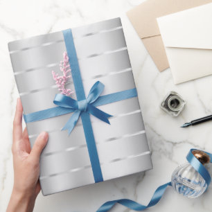 Zilveren linten strik bruidsdouche cadeaupapier