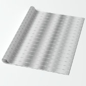 Zilveren linten strik bruidsdouche cadeaupapier (Uitgerold)