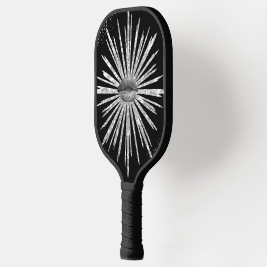 zilveren lippen en zwart ontwerp Pickleball Paddle (Links)