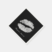 Zilveren Lippen Faux Sparkle Kiss Beauty Make-up P Servetten (Hoek)