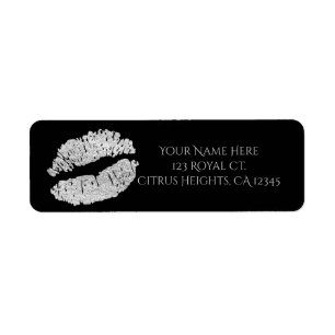 Zilveren Lippen Nep Glitter Kus Beauty Make-up Fee Etiket