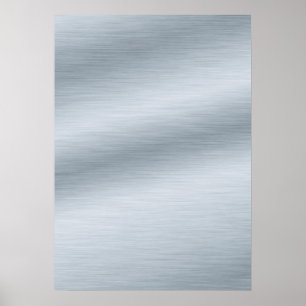 Zilveren Look Borstelstructuur Achtergrond Kunst Poster