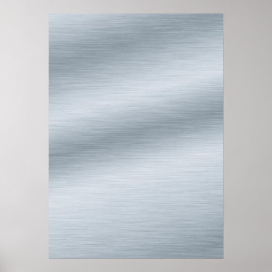 Zilveren Look Borstelstructuur Achtergrond Kunst Poster (Voorkant)