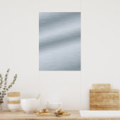 Zilveren Look Borstelstructuur Achtergrond Kunst Poster (Keuken)
