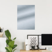 Zilveren Look Borstelstructuur Achtergrond Kunst Poster (Thuiskantoor)