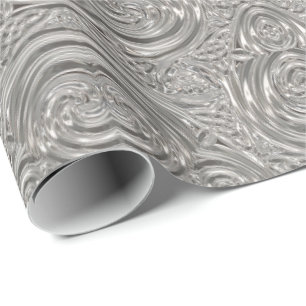 Zilveren look elegant Victoriaans art nouveau grij Cadeaupapier