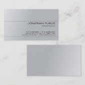 Zilveren look Grijs Elegant minimalistisch design  Visitekaartje (Voorkant / Achterkant)