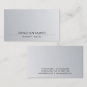 Zilveren look verfijnd strak design trendy visitekaartje (Voorkant / Achterkant)