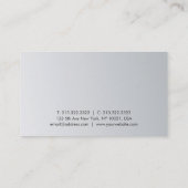 Zilveren look verfijnd strak design trendy visitekaartje (Achterkant)