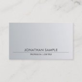 Zilveren look verfijnd strak design trendy visitekaartje (Voorkant)