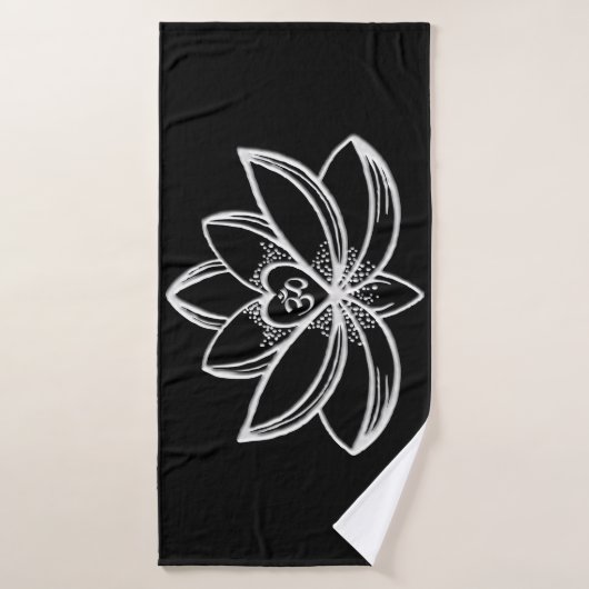 Zilveren Lotus Badhanddoek (Badhanddoek)