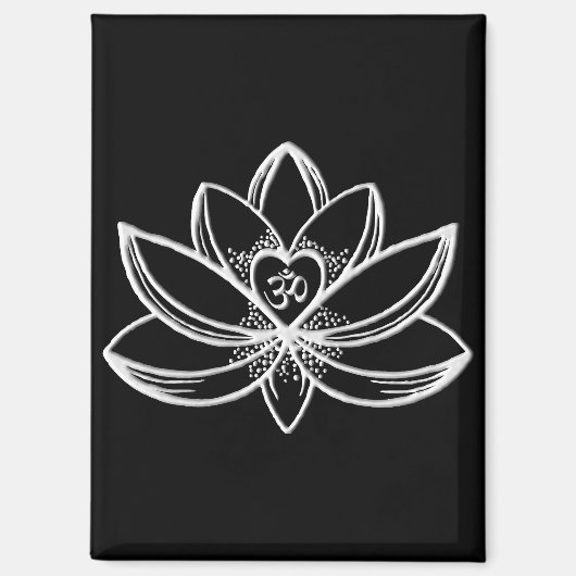Zilveren Lotus  Magneet (Voorkant)