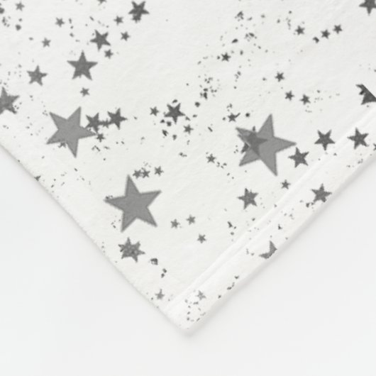 Zilveren Lotus Mandala met Zilveren Sterren op Wit Fleece Deken (Hoek)