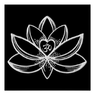 Zilveren Lotus  Perfect Poster