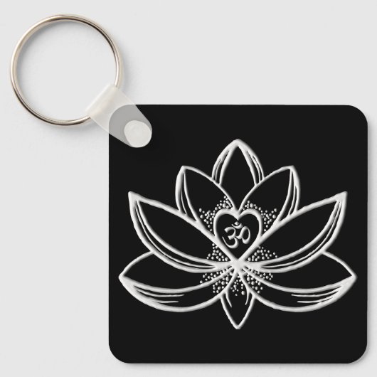 Zilveren Lotus Sleutelhanger (Voorkant)