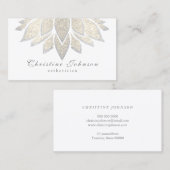 Zilveren lotusbloem esthetische huidverzorging visitekaartje (Voorkant / Achterkant)