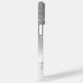 Zilveren Lovertjes Diamanten Marmer Ombre Monogram Case-Mate iPhone Case (Achterkant / Rechts)