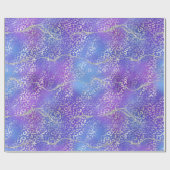 Zilveren Luipaard Agate | Glam Abstracte Gradiënt Cadeaupapier (Vlak)