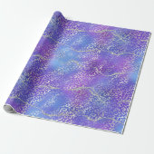 Zilveren Luipaard Agate | Glam Abstracte Gradiënt Cadeaupapier (Uitgerold)