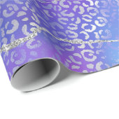 Zilveren Luipaard Agate | Glam Abstracte Gradiënt Cadeaupapier (Rol Hoek)