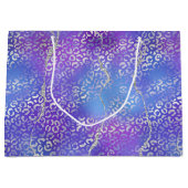 Zilveren Luipaard Agate | Glam Abstracte Gradiënt Groot Cadeauzakje (Voorkant)
