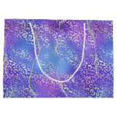 Zilveren Luipaard Agate | Glam Abstracte Gradiënt Groot Cadeauzakje (Achterkant)