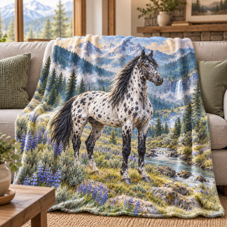 Zilveren Luipaard Appaloosa in Spring Valley Fleece Deken