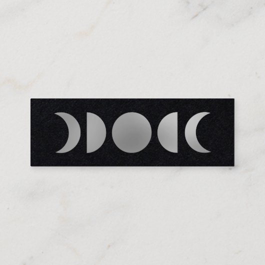 Zilveren Maan Fases Astroloog Holistic Healer Mini Visitekaartje (Achterkant)