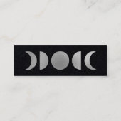 Zilveren Maan Fases Astroloog QR Code Mini Visitekaartje (Achterkant)