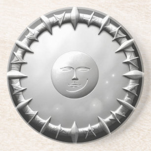 Zilveren maangezicht zandsteen onderzetter