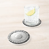 Zilveren maangezicht zandsteen onderzetter (Zijkant)