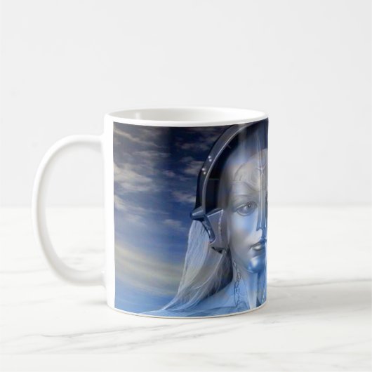 Zilveren machine koffiemok (Links)