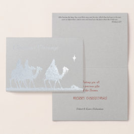 Zilveren Magie en Ster Kerstmis Folie Kaarten
