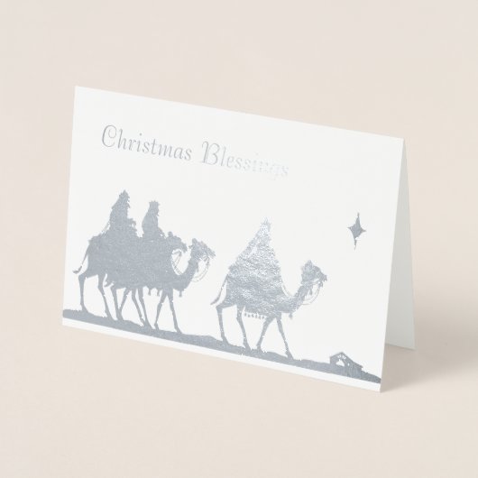 Zilveren Magie en Ster Kerstmis Folie Kaarten (Voorkant)