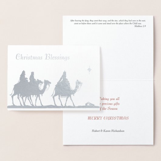 Zilveren Magie en Ster Kerstmis Folie Kaarten (Display)