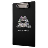 Zilveren MAKE-UP ARTIEST Logo Kiss Naam Klembord (Links)