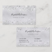 Zilveren make-up haar schoonheid visitekaartje (Voorkant / Achterkant)