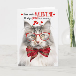 Zilveren Makreel Wegie Cat Humor Valentijnsdag Feestdagen Kaart