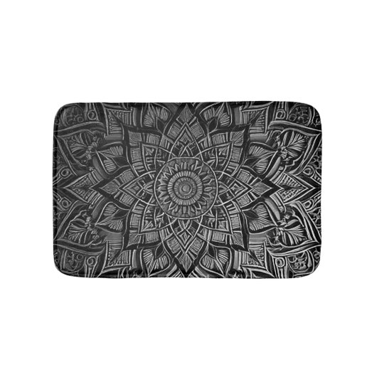 Zilveren Mandala Badmat (Voorkant)