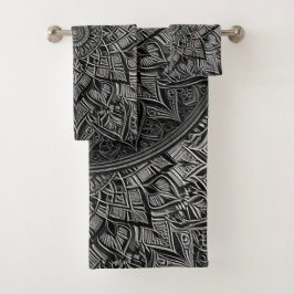 Zilveren Mandala Handdoek Set