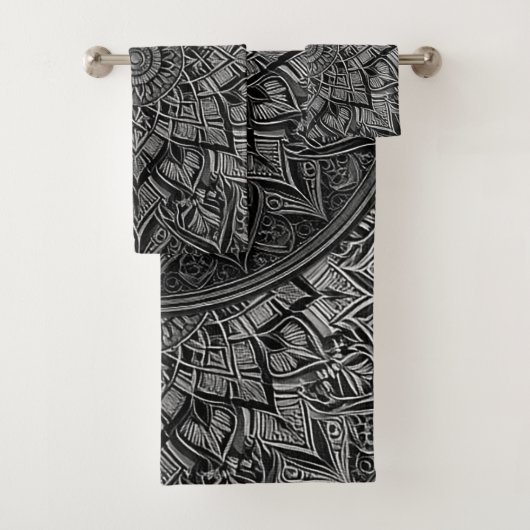 Zilveren Mandala Handdoek Set (Insitu)