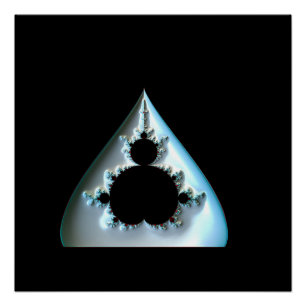 Zilveren Mandelbrot Op Rood Achtergrond Perfect Poster
