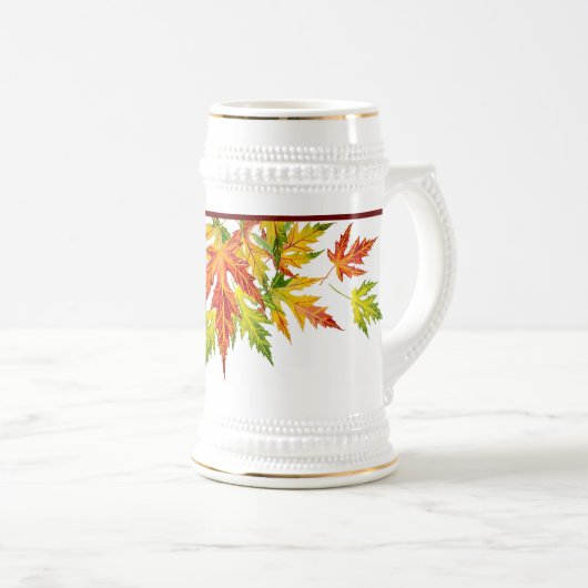 Zilveren Maple op een Stein Bierpul (Voorkant rechts)