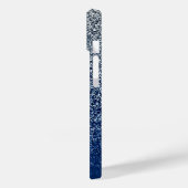 Zilveren Marine Glitter Ombre Persoonlijk Case-Mate iPhone Case (Achterkant / Links)