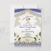 Zilveren marine PRIMER CUMPLEANOS Uno Fiesta Verja Kaart (Voorkant)