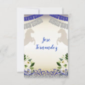 Zilveren marine PRIMER CUMPLEANOS Uno Fiesta Verja Kaart (Achterkant)